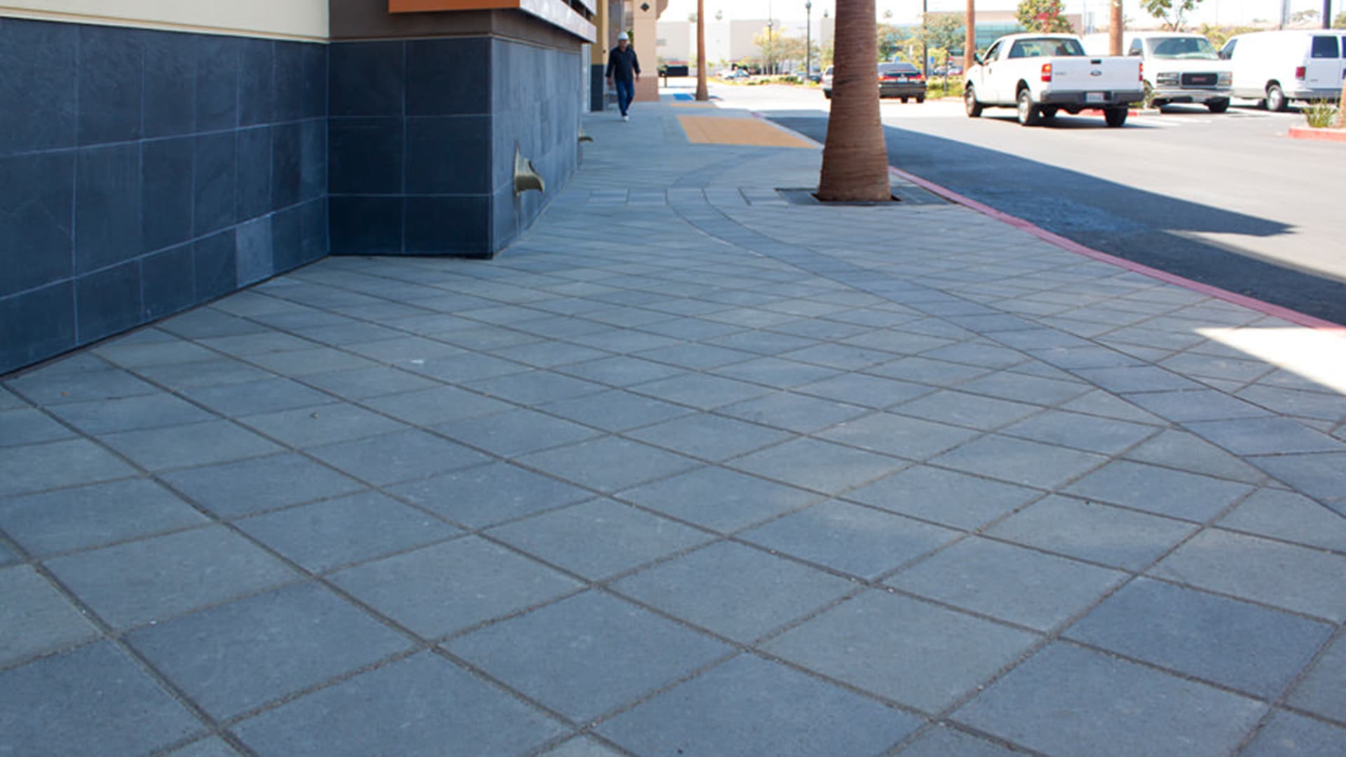 Shopping center decorative pavers installation in Plano, TX
